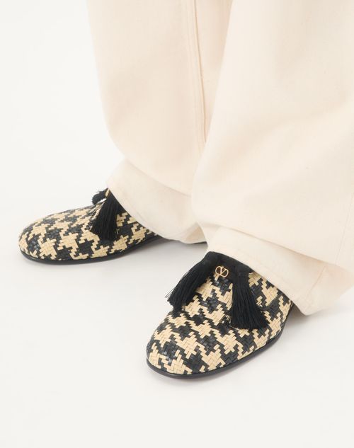 Valentino Garavani - Mj Blues Houndstooth Derby In Woven Leather - Shell/black - Man - Lace-ups