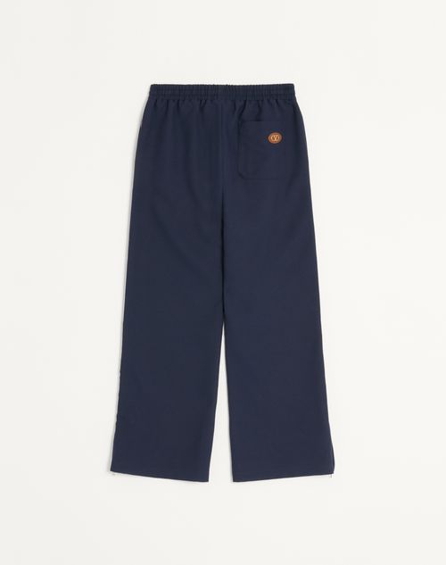 Valentino - Nylon Pants With Vlogo Patch - Blue - Man - Pants And Shorts