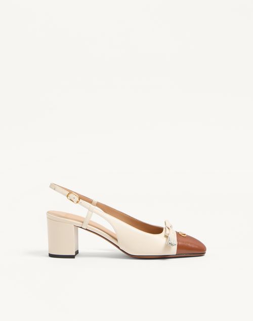 Valentino Leather Valet Du Roi Slingback Heels 60 In Nude
