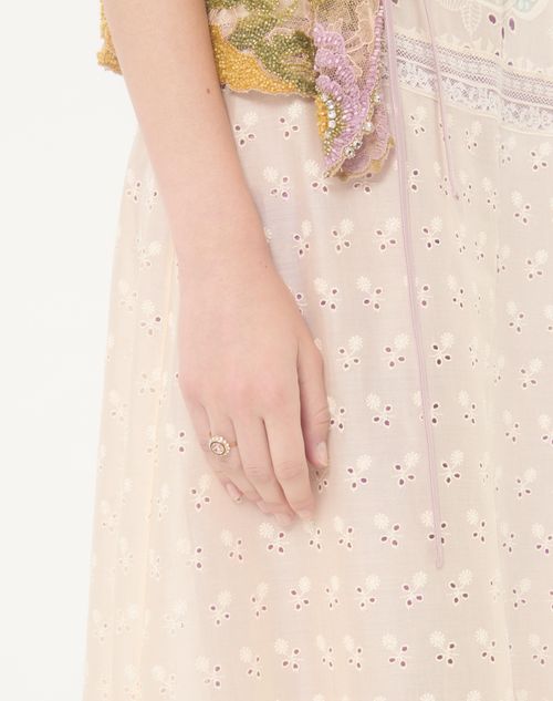 Valentino Garavani - Vlogo Signature Ring In Metal, Enamel And Crystals - Gold/pink - Woman - Jewellery
