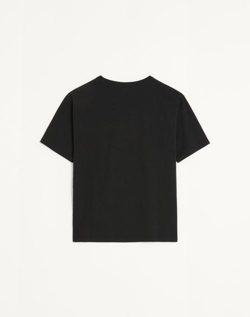 Valentino - Cotton T-shirt With Le Chat De La Maison Print - Black/butter - Man - T-shirts And Sweatshirts