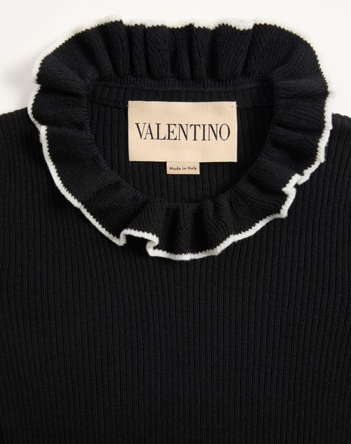 Valentino - Wool Jumper - Black/ivory - Woman - Knitwear
