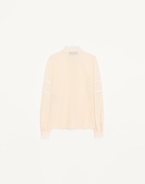 Valentino - Crepe De Chine Shirt - Vanilla - Woman - Shirts And Tops