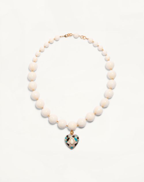 Valentino Garavani Coeur Royal Necklace In Metal, Resin, Enamel And Swarovski Crystals Woman Multicolour Onesize
