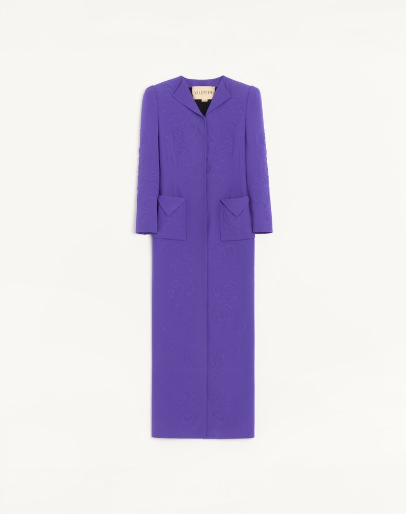 Valentino Women's Purple Embroidered Cady Satin Coat Woman 38