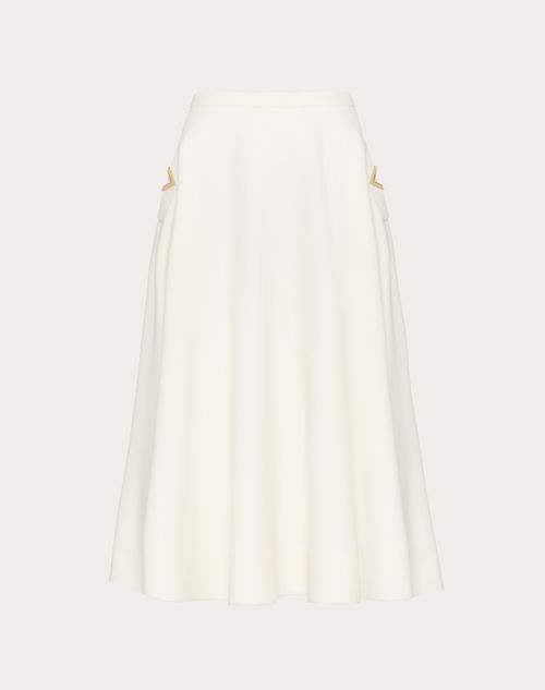 Valentino Crepe Couture Midi Skirt Woman Ivory 38 In Ivory