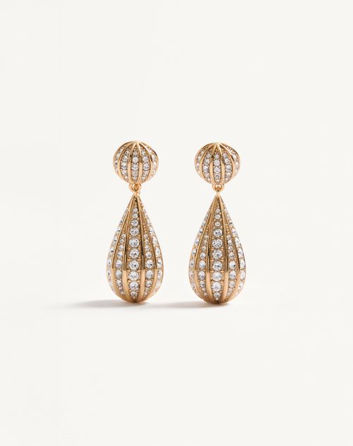 Valentino Garavani Poetiques Des Gouttes Metal And Swarovski® Crystal Earrings Woman Gold/crystal Un