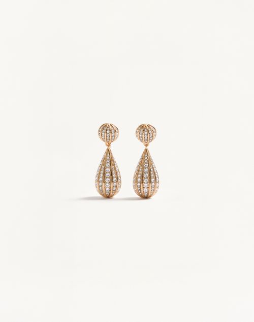 Valentino Garavani Poetiques Des Gouttes Metal And Swarovski Crystal Earrings Woman Gold/crystal Onesize