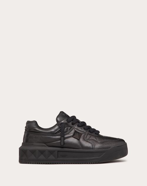 Shop Valentino Garavani One Stud Xl Nappa Leather Low-top Sneaker In Black