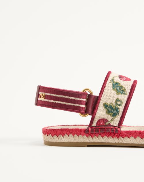 Valentino Garavani - Bribri Sandal With Cherryfic Embroidery - Multicolour - Woman - Sandals