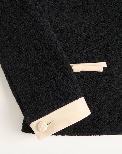 Valentino - Plain Wool Tweed Jacket - Black - Woman - Jackets And Blazers