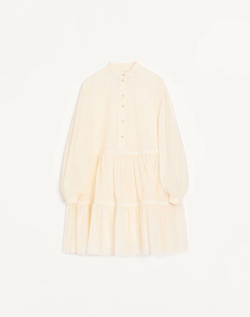 Valentino - Sangallo Dress With Daisy Polka Dot Pattern - Ivory - Woman - Dresses