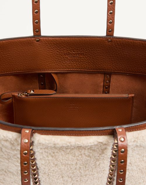 Valentino Garavani - Cabas Valentino Garavani Rockstud En Peau De Mouton - Raspberry Pink - Femme - Cabas