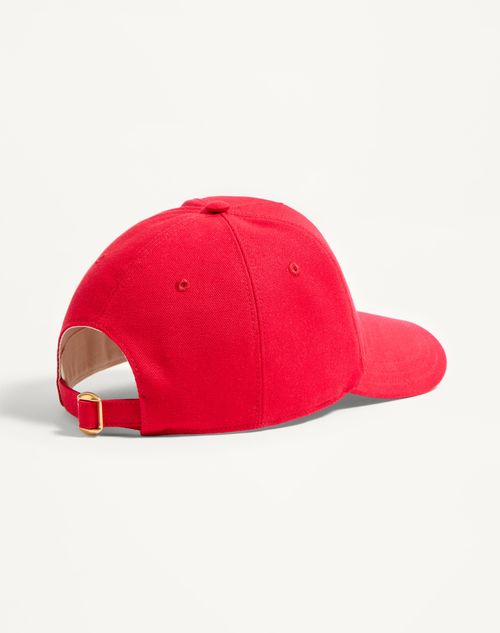 Valentino Garavani - Chez Valentino Cotton Baseball Cap With Embroidery - Pink/butter - Man - Hats And Gloves