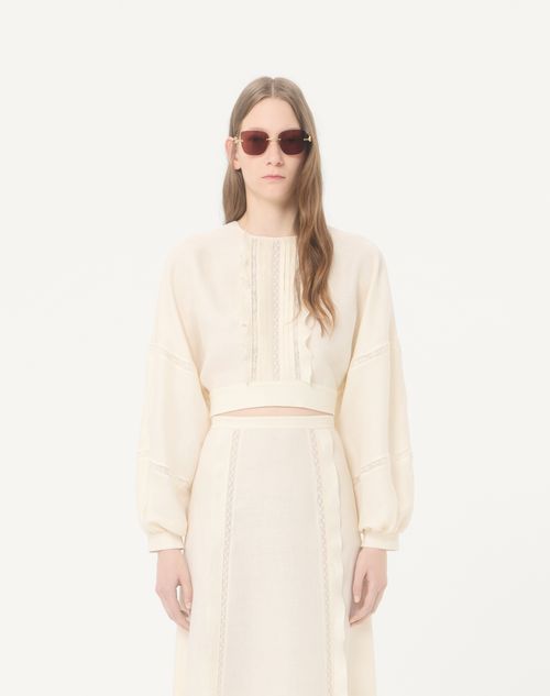 Valentino - Top In Couture Linen - Vaniglia - Donna - Camicie E Top