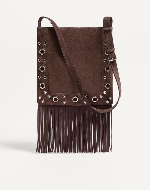 Valentino Garavani - Valentino Garavani Nellcôte Embroidered Shoulder Bag With Fringes - Multicolor/testa Di Moro - Woman - Shoulder Bags