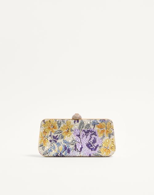 Valentino Garavani - Valentino Garavani Carry Secrets Minaudiere With Flowerism Rhinestone Motif - Multicolour/crystal - Woman - Clutches