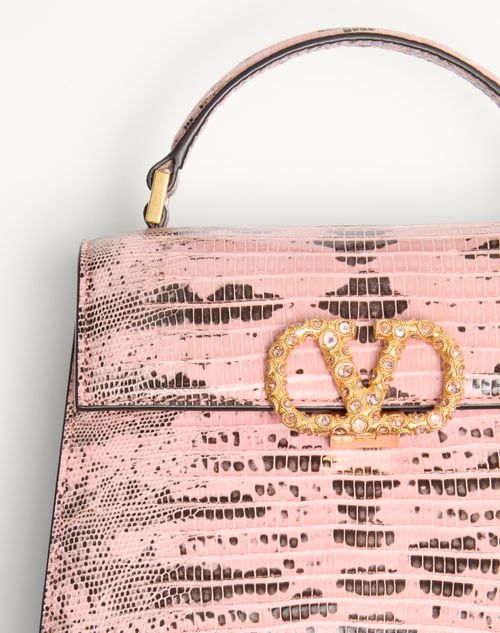Valentino Garavani - Valentino Garavani Vsling Mini Handbag In Tejus With Jewel Logo - Peach Rose/vintage Rose - Woman - Top Handle Bags