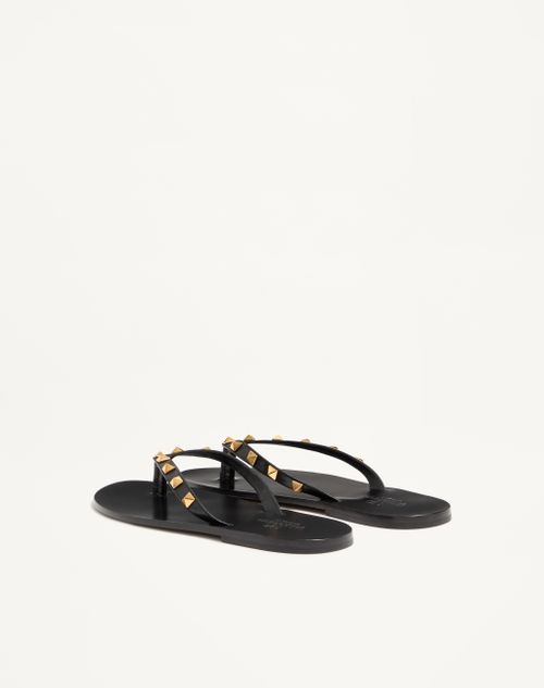 Valentino Garavani - Rockstud Goatskin Flip Flops - Black - Man - Sandals And Slides