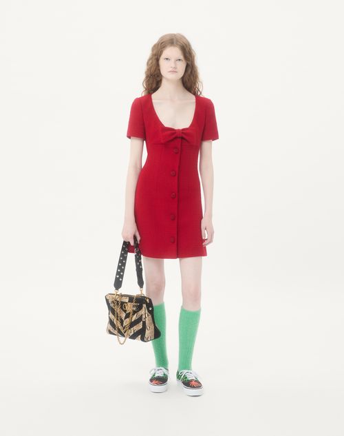 Valentino - Short Dress In Plain Wool Tweed - Paris - Woman - Dresses