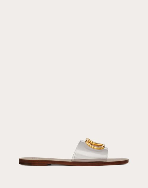 Valentino Garavani Vlogo Signature Transparent Slide Sandals