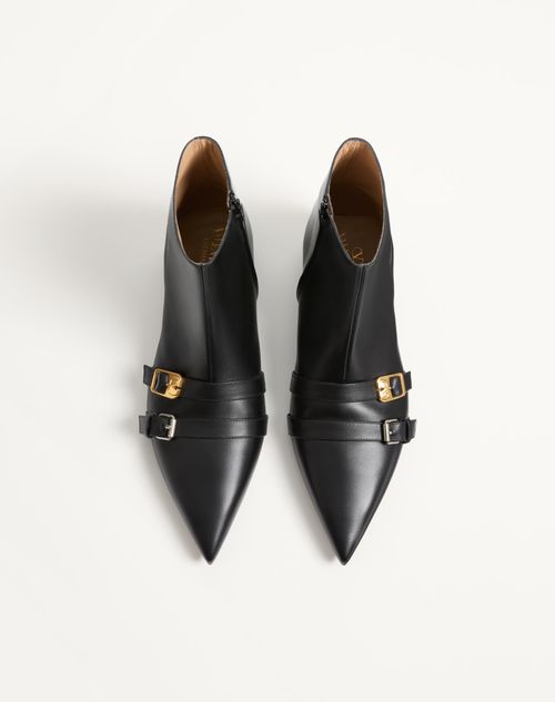 Valentino Garavani - Mockers Calfskin Ankle Boot - Black - Man - Boots
