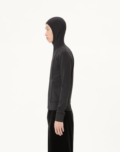 Valentino - Sudadera Valentino De Neopreno Con Capucha Y El Vlogo En Relieve - Negro - Hombre - Camisetas Y Sudaderas