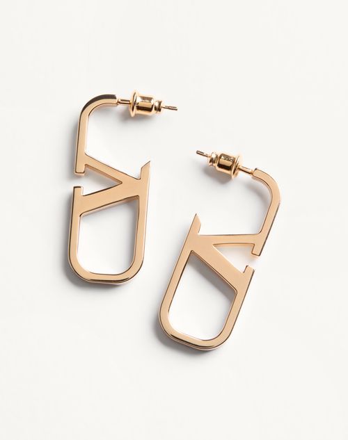 Valentino Garavani - Valentino Vlogo Signature Metal Earrings - Gold - Woman - Jewellery