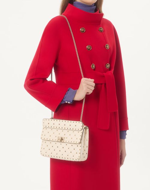 Valentino Garavani - Medium Nappa Rockstud Spike Bag - Light Ivory - Woman - Shoulder Bags