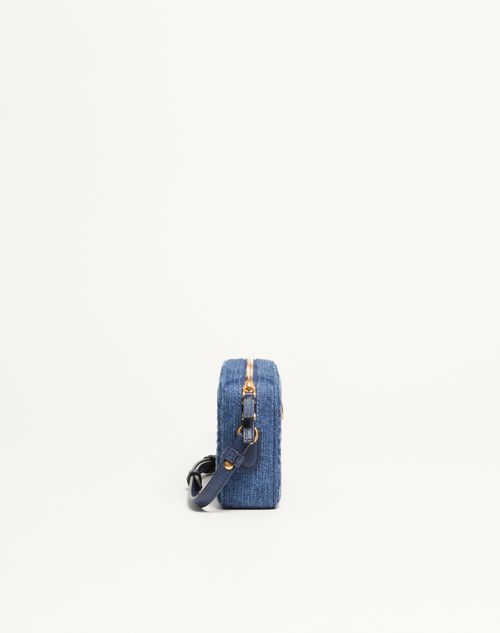Valentino Garavani - Valentino Garavani Alltime Mini Denim Shoulder Bag - Denim/worker - Woman - Shoulder Bags