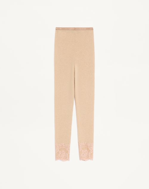 Valentino - Leggins In Cashmere - Alabaster - Donna - Pantaloni E Shorts