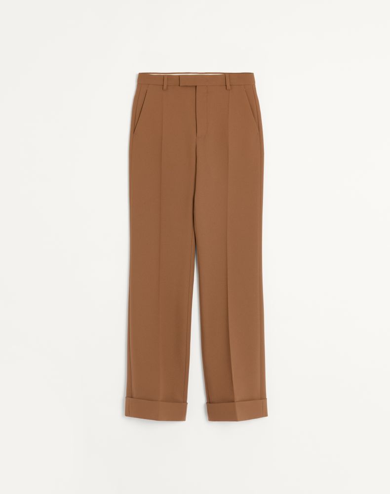 Valentino Men's Nut Nylon Cuffed Gabardine Trousers Man 54