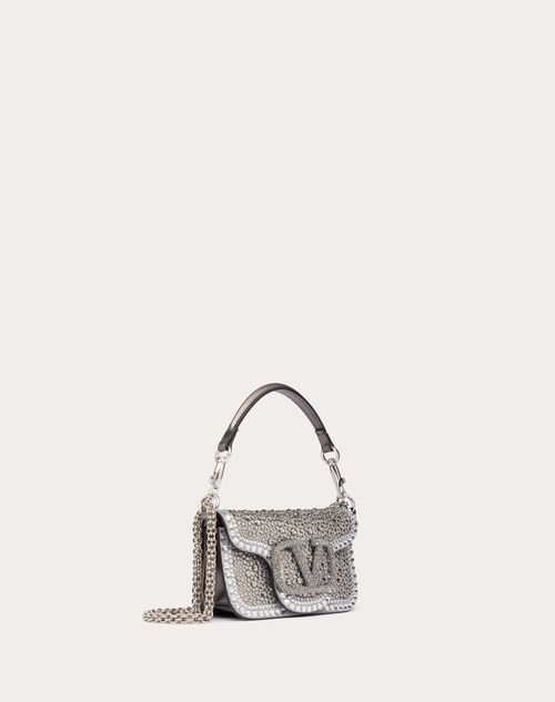 Valentino Garavani - Borsa Piccola A Spalla Valentino Garavani Locò Con Strass - Crystal - Donna - Borse A Spalla