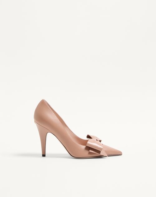 Valentino Garavani Bowow Pump In Kidskin 100mm Woman Rose Cannelle 41