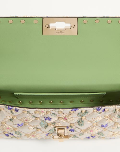 Valentino Garavani - Valentino Garavani Rockstud Spike Small Jacquard Fabric Bag - Multicolor - Woman - Shoulder Bags