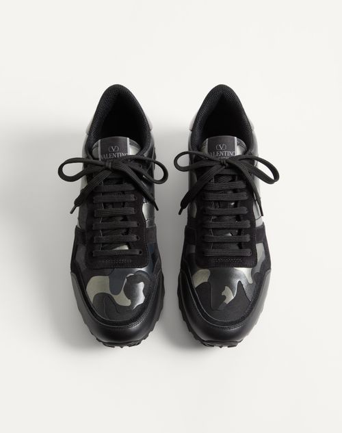 Valentino Garavani - Rockrunner Camouflage Noir Metallic Sneaker - Black - Man - Sneakers