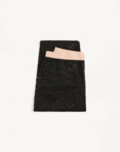 Valentino Garavani Valentino Rebrodé Lace Tights Woman Black S/m