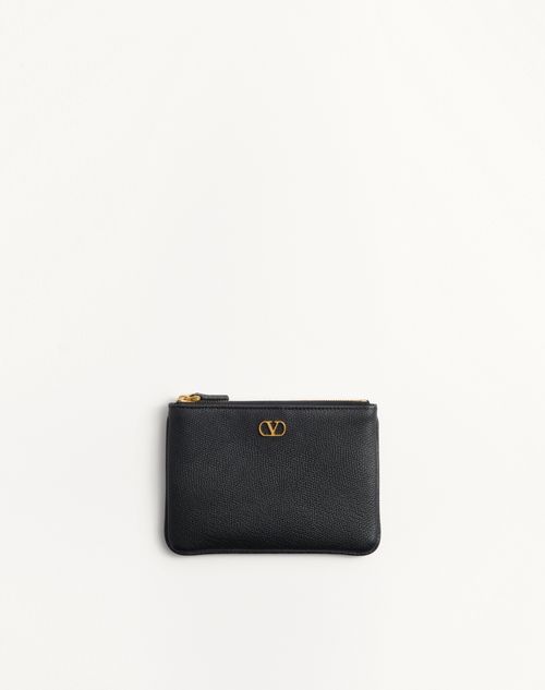 Valentino Garavani Pochette Vlogo Signature In Vitello Granato Donna Nero Taglia Unica