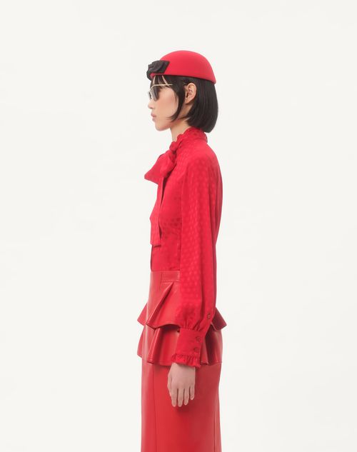 Valentino - Crepe De Chine Shirt With Cour De Coeur Print - Paris - Woman - Shirts And Tops