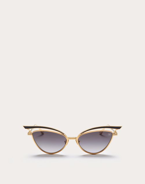 Valentino V-glassliner Titanium Cat-eye Sunglasses In Platinum/gradient Grey