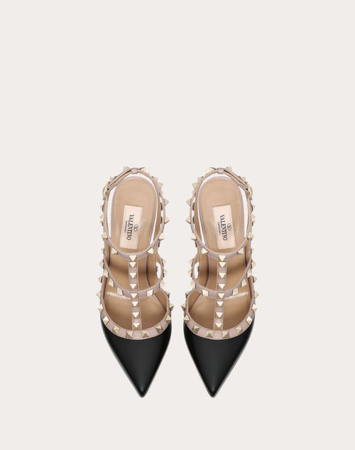 Valentino Garavani - Rockstud Ankle Strap Pump 100 Mm - Black/poudre - Woman - Pumps