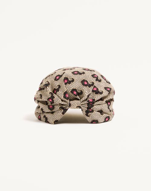 Valentino Garavani - Silk Turban With Micro Cashmere Plus De Pois Print - Butter/black - Woman - Hats And Gloves