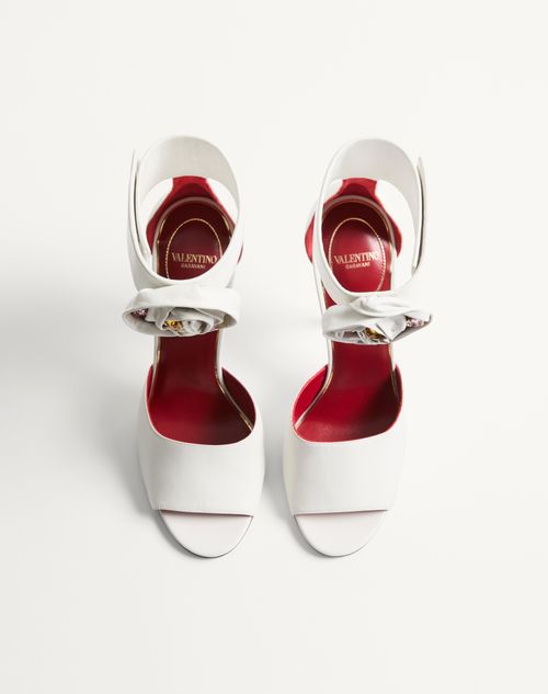 Valentino Garavani - Drip Rose Kidskin Sandal With Crystals 105mm - White - Woman - Sandals