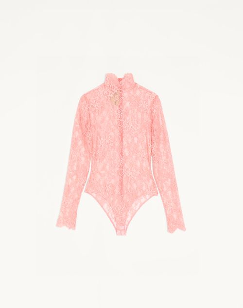 Valentino - Floral Lace Body - Peach Rose - Woman - Shirts And Tops