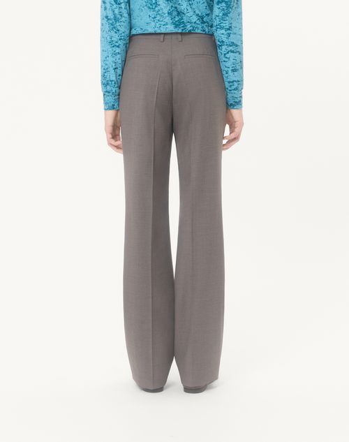 Valentino - Valentino Pants In Diagonal Melange Wool With Pressed Pleats - Dark Grey - Man - Pants And Shorts
