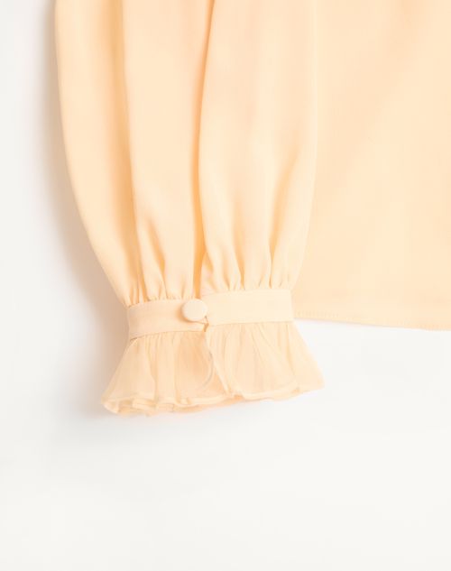 Valentino - Crepe De Chine Top - Birch - Woman - Shirts And Tops