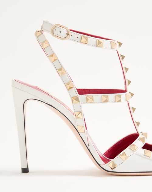 Valentino Garavani - ロックスタッズ キッドスキン パンプス 100mm - ホワイト - ウィメンズ - パンプス