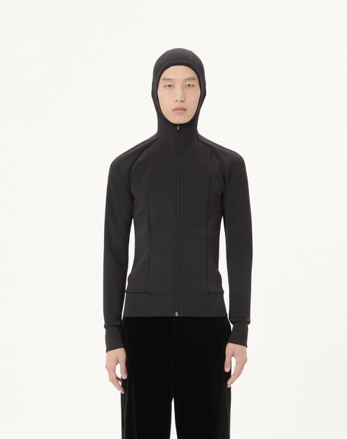 Valentino - Sudadera Valentino De Neopreno Con Capucha Y El Vlogo En Relieve - Negro - Hombre - Camisetas Y Sudaderas
