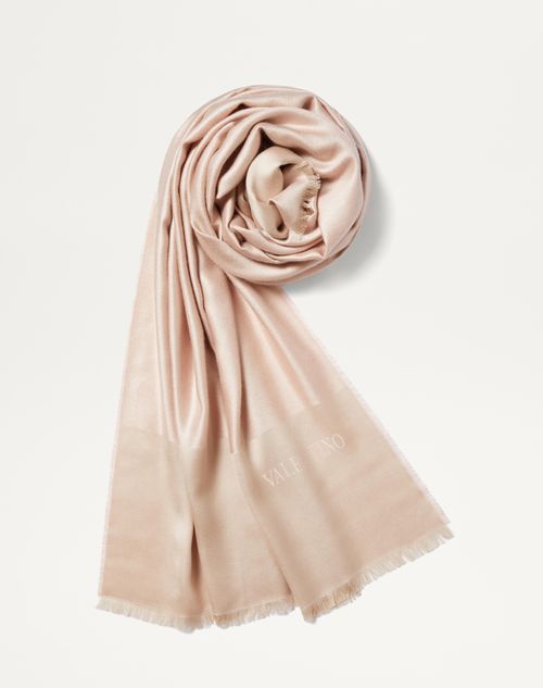 Valentino Garavani Valentino Lurex Stole In Silk And Cashmere Woman Poudre Uni