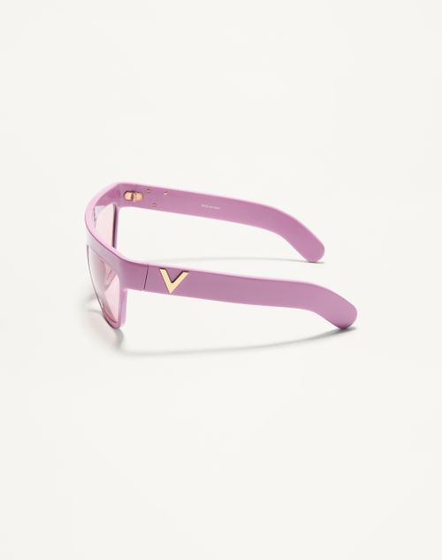 Valentino - Occhiale Geometrico In Acetato - Rosa/rosa - Unisex - Occhiali